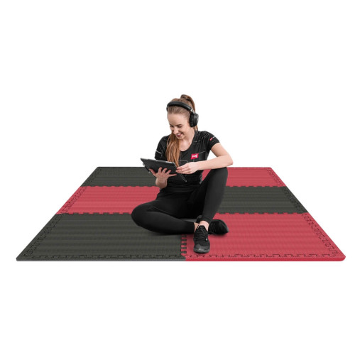 Мат-пазл  Hop-Sport HS-A010PM-6 EVA 1cm 6 частей black-red - фото №3